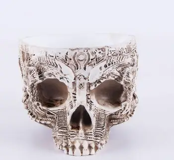 

Carved skull flowerpot Halloween props without brain hollow skull creative cranium pieces Wholesale factory direct selling