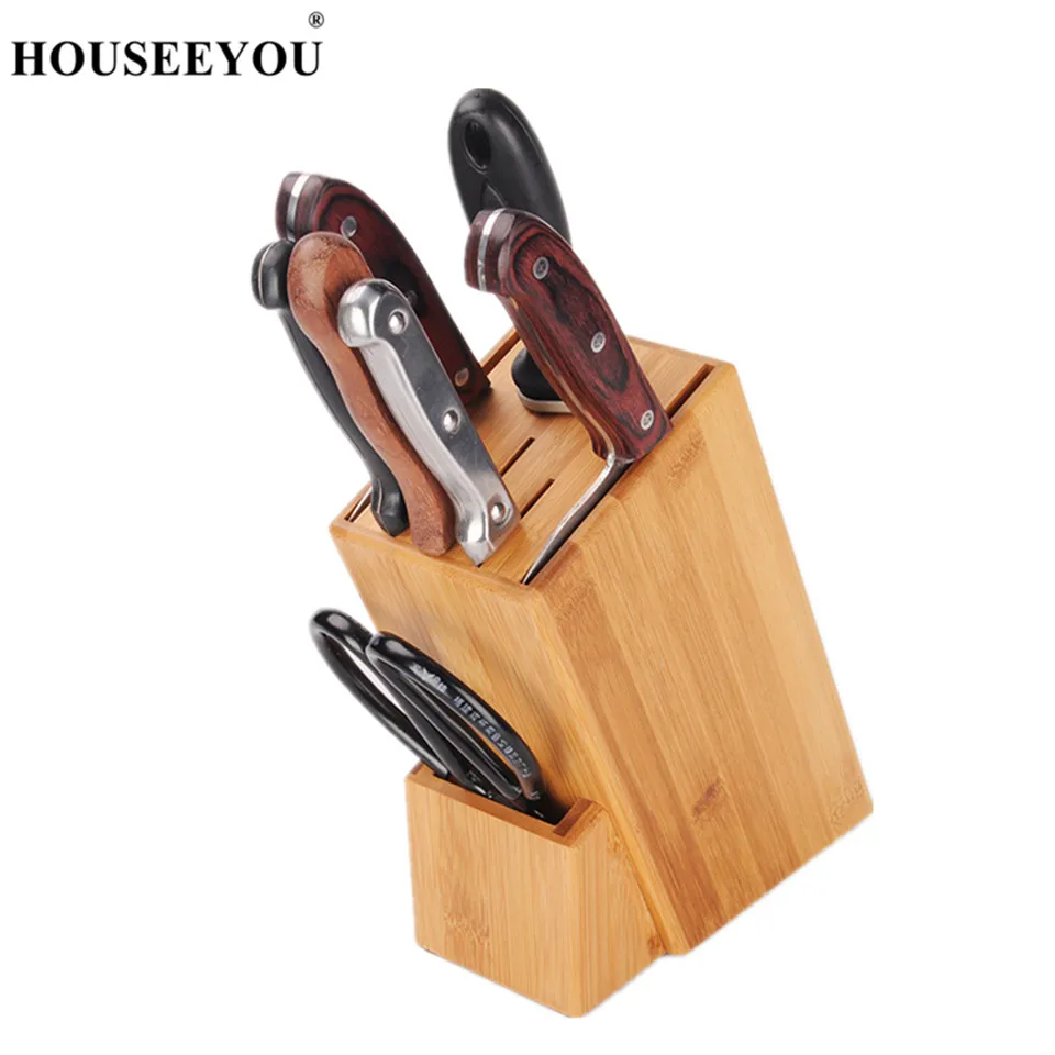 Деревянный держатель кухонных ножей HOUSEEYOU бамбуковые блоки многофункциональная