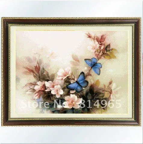 

Embroidery 3 Pieces (1 lot=3 pieces) Cross Stitch Classical Blue Butterfly Tree Peony Animal Insect Flower 5-15Business Days