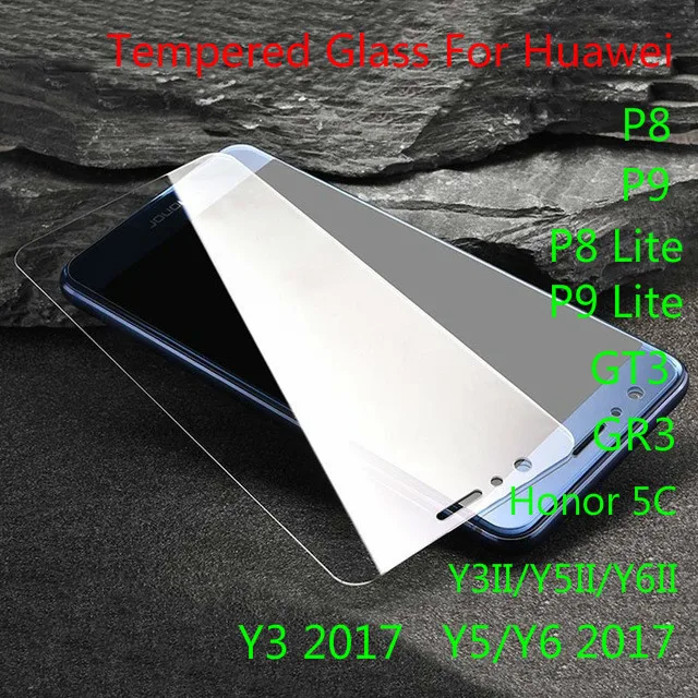 

9H Tempered Glass Screen Protector Slim Film For Huawei Y3 II 2 Y5 II Y6 2017 P8 P9 7 Lite GT3 GR3 GR5 Honor 5C 5X 4C Pro Cover