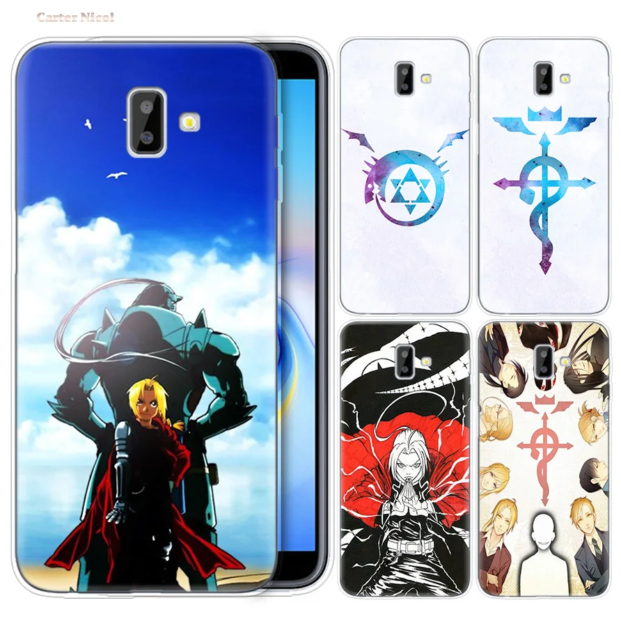

Cases for Samsung Galaxy J4 J6 S10 Plus A7 A9 2018 Lite Note 9 8 Phone Cover J4+ J6+ Silicone Full metal Alchemist