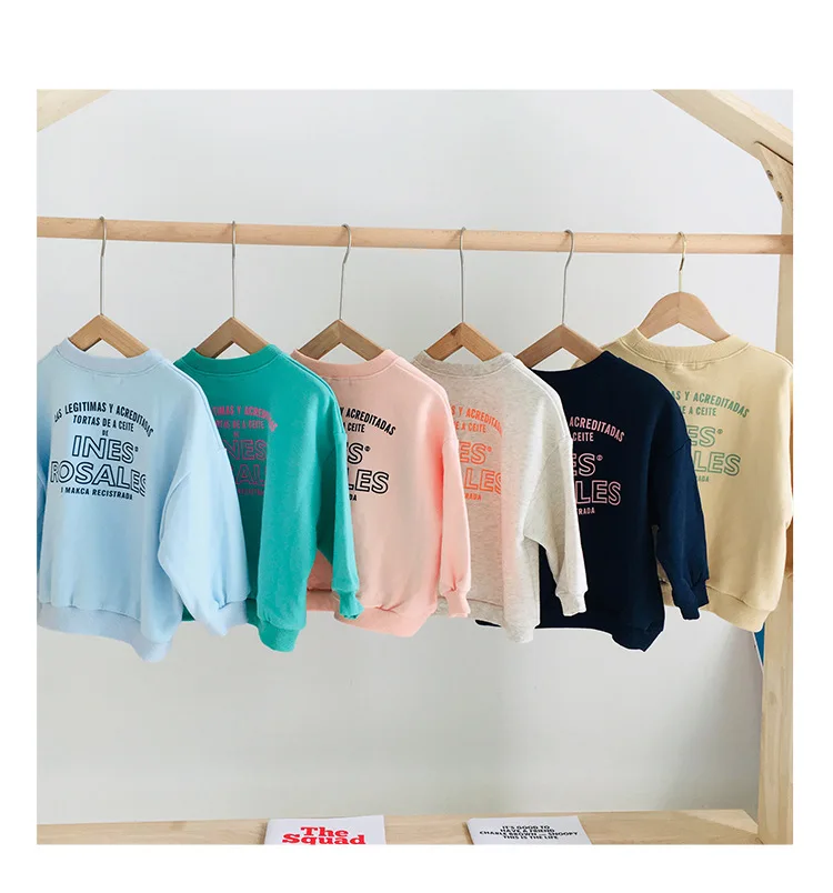 

2019 Hot Selling Autumn Girls Boys Letter Long Sleeve Fashion Kids Top Tees 2-7 Years