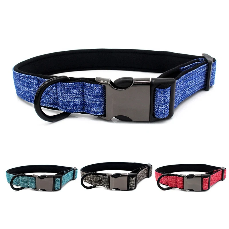 

Dog Collar Personalized Cloth Adjustable Pet Dog Tag Collar Puppy Cat Nameplate DIY Engravable ID Collars For Medium Large Dogs