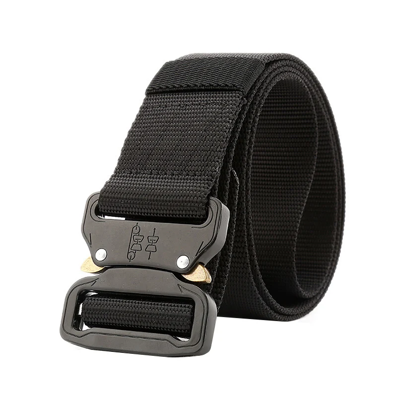 

4.5 cm New Quick release Alloy Insert buckle Safety Men belt high quality solid color Nylon belt outdoor casual Men & Women belt