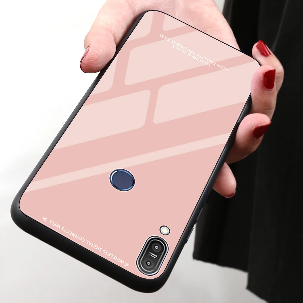 

Glass Shell For Asus Zenfone Max Pro M1 ZB602K ZB601KL Tempered Glass Phone Case Simple Luxury Business Phone Cover Case Fundas