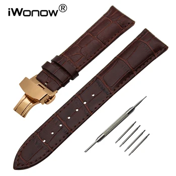 

Genuine Leather Watchband for Timex Diesel Fossil Armani CK DW Watch Band Butterfly Clasp Strap 14/16/18/19/20/21/22/23/24/26mm