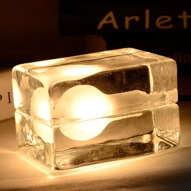 LED crystal table lamp ice cube shape free shippingin Desk Lamps from Lights & Lighting on