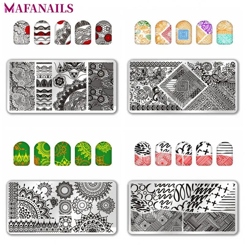 

1 Pc Nail Stamping Plates Rectangle Nail StampTemplate Flower Geometry Pattern DIY Stamp Nail 12*6cm Nail Stamping Tools SPV0130