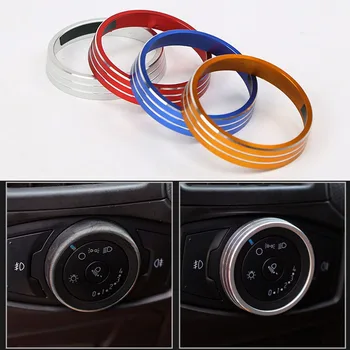 

Car Headlight Switch Button Decor Ring Trim Cover Fit for Ford Mustang F150 2015 2016 2017 Auto Car Styling