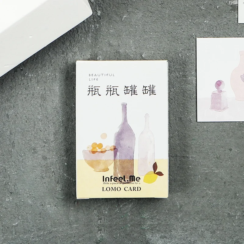 

28 Sheets/Set Beautiful Bottles Watercolor Series Lomo Card Mini Postcard Greeting Card Christmas Gifts
