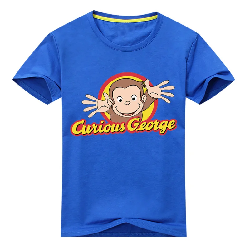 Bongawan мальчиков футболка для Дети мультфильм Любопытный Джордж Active мультфильм футболка для вечерние и повседневная детская одежда