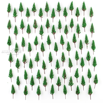 

100 X Model Pine Trees Model Train Park Trees for N or Z Scale Snow Scenery 58mm