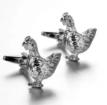 

Wholesale 10Pairs/lot Chicken Cufflinks Hen Cuff Links Farmer's Gifts High Quality Jewlry Copper Brass Cufflink