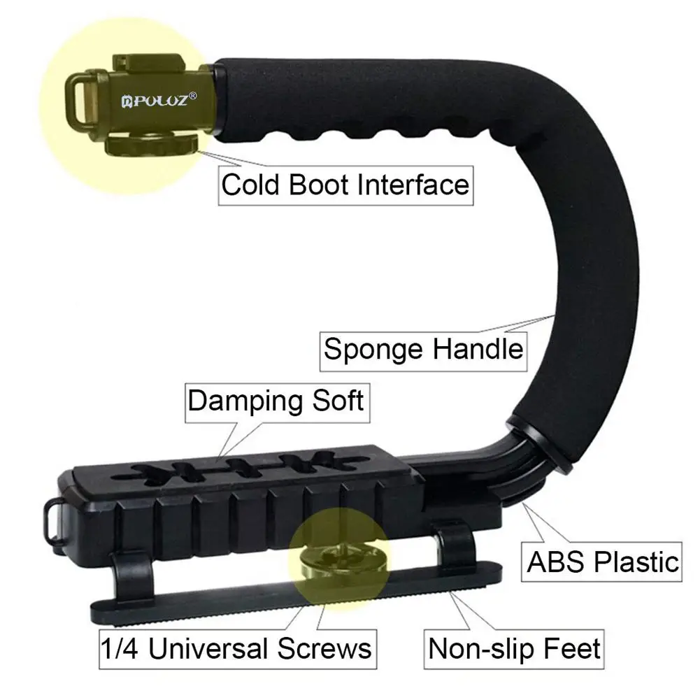 Yiwa PULUZ U-Grip башмак с-образная одна рукоятка Стабилизатор камеры аксессуары для фотосъемки