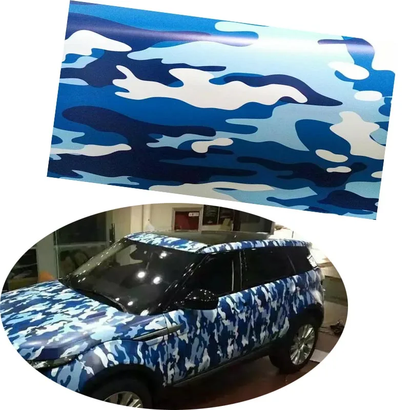 ORINO Baby Blue Camouflage Vinyl Wrap Film Blue Vinyl Car Film Wrap Air