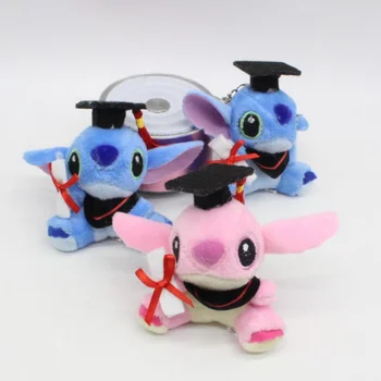 

1pc High-quality Cute Cartoon Stitch Cosplay Doctoral Graduated Soft Plush Toys Stuffed Plush Dolls keychain Pendant gifts