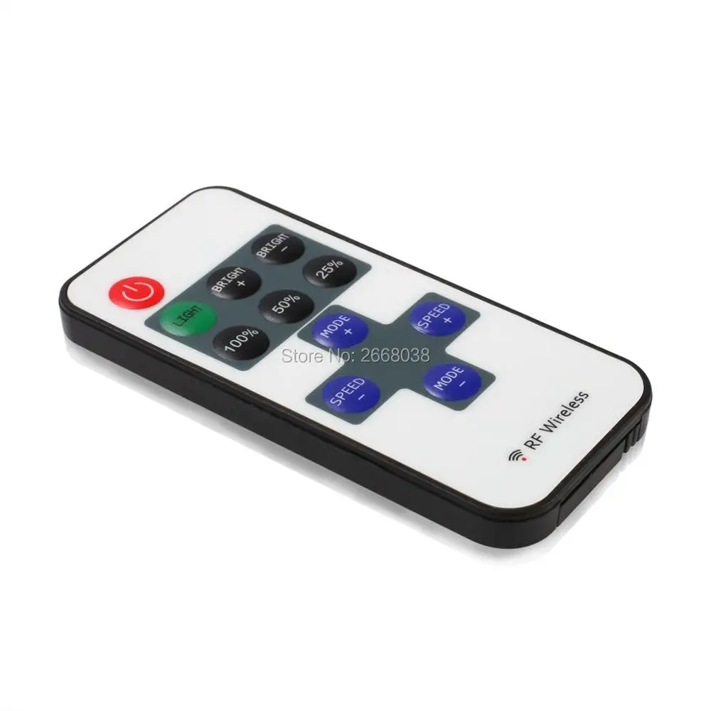 Mini Remote Controller for Single Color LED Strip Lights, RF Dimmer for 12 V DC LED Light Strips, 12A, Wireless Remote