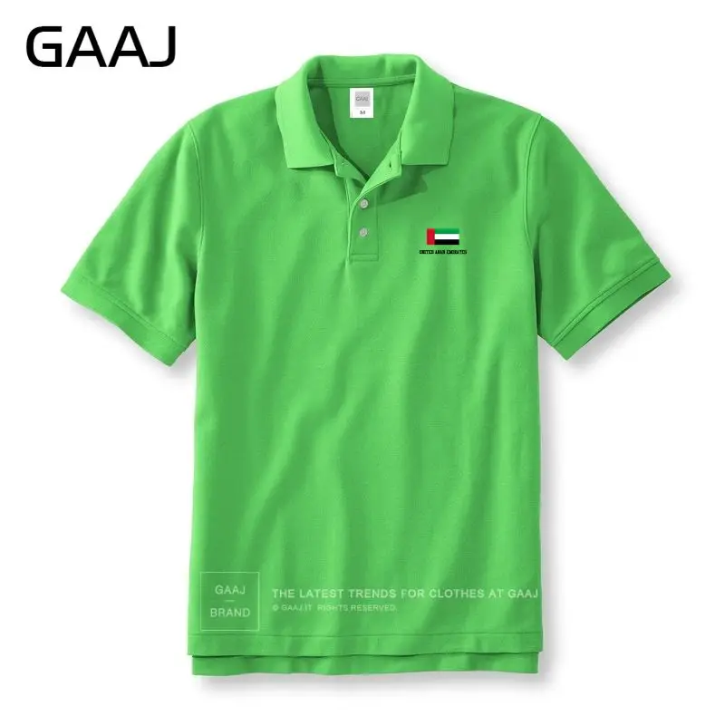 GAAJ, футболки поло с флагом ОАЭ, мужские и женские бренды унисекс, мужские рубашки поло для мужчин, тонкие хлопковые мужские однотонные рубашки#1KK85 - Цвет: Light Green