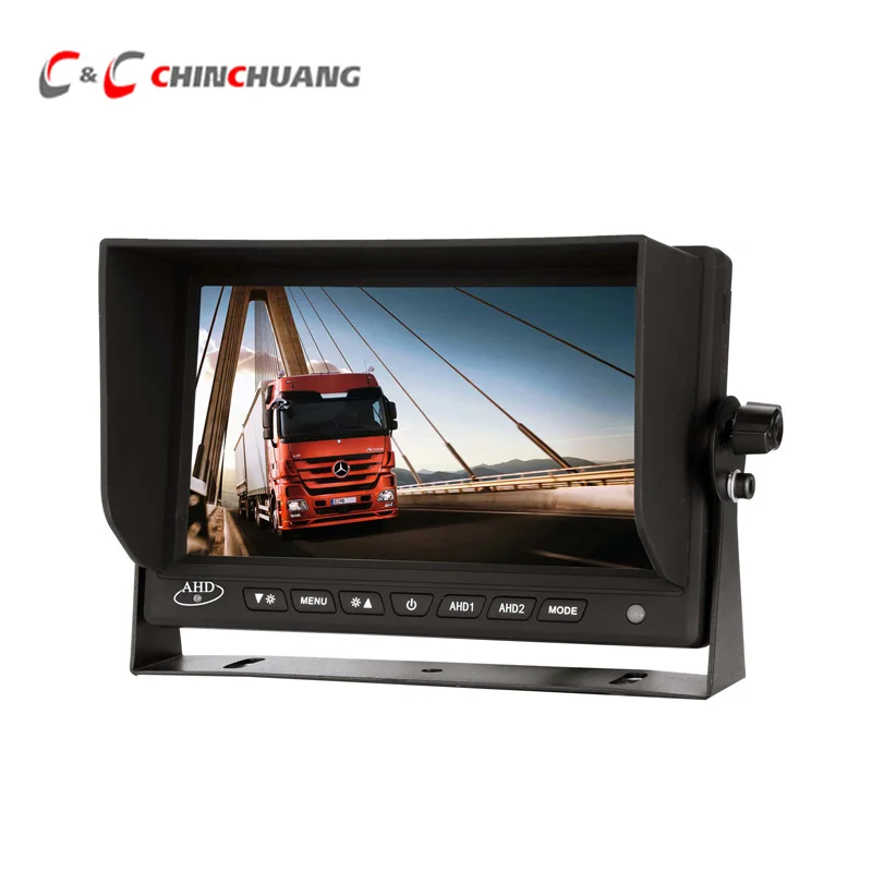 

AHD 1080P HD 7 inch Car Backup Reverse TFT LCD Digital Monitor Rear View Screen for Truck Bus RV Caravan Van Trailer