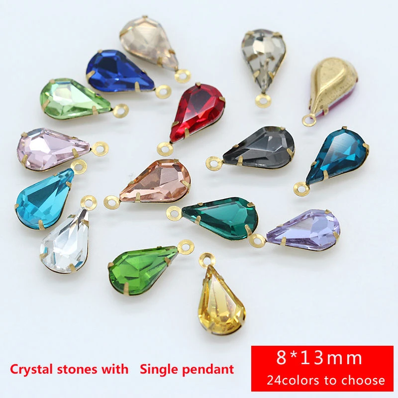 100pcs 13x8mm Teardrop Crystal Glass Loose Beads Pendants DIY Jewelry Finding 100pcs 13x8mm Teardrop Crystal Glass Loose Beads Pendants DIY Jewelry Finding