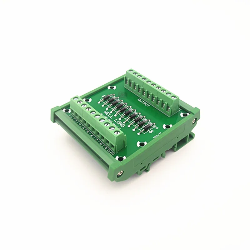 DIN rail mountable Diode Protection Terminal Block IN4007 1A/1200V Diode Terminal Block.