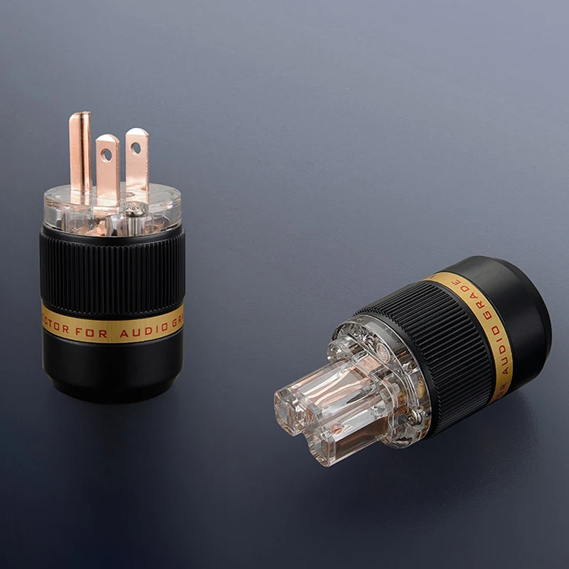 

Free shipping one pair Viborg VM511&VF511 Pure Red-Copper US Plug power plug for audio power plug