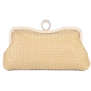 

YYW Gold Rhinestone Dumplings Bag With Evening Party Chain Handbags Women Clutch Shoulder Bags 2019 Luxury Women'S Bags Bolso