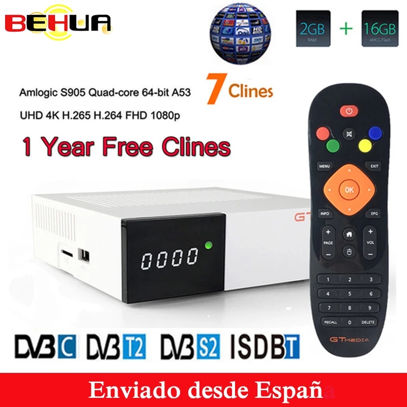 Freesat GTC декодер DVB-S2 DVB-C DVB-T2 Amlogic S905D android 6,0 tv box 2 GB 16 GB + 1 год Clinne Спутниковое Multi Функция tv box