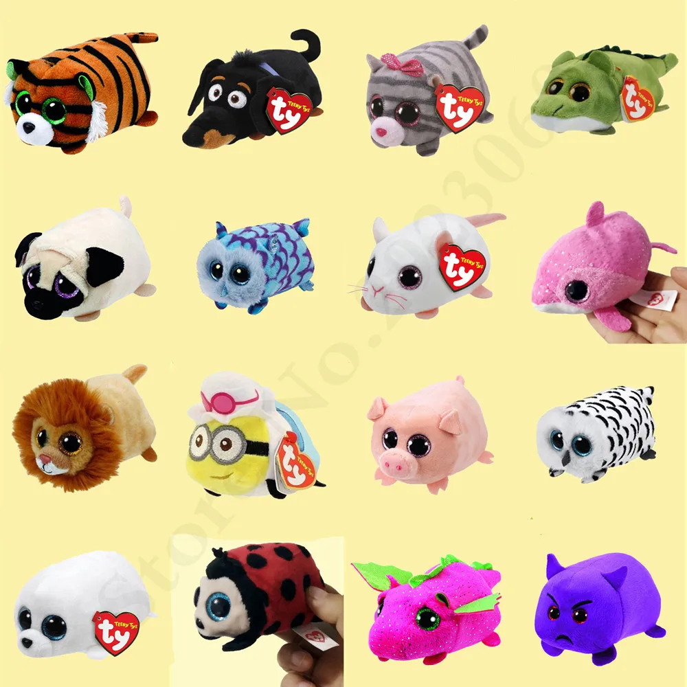 TY Beanie Boos Teeny Tys 10cm Unicorn Fox Dog Owl ICY White Seal Cat Fish Dragon Rabbit Cow Plush Toy Doll Christmas Gift