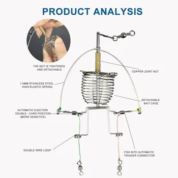 

Automatic Fishing Gear Multi-function Tackle Double Hook Fish Launcher Lazy Alarm FK88