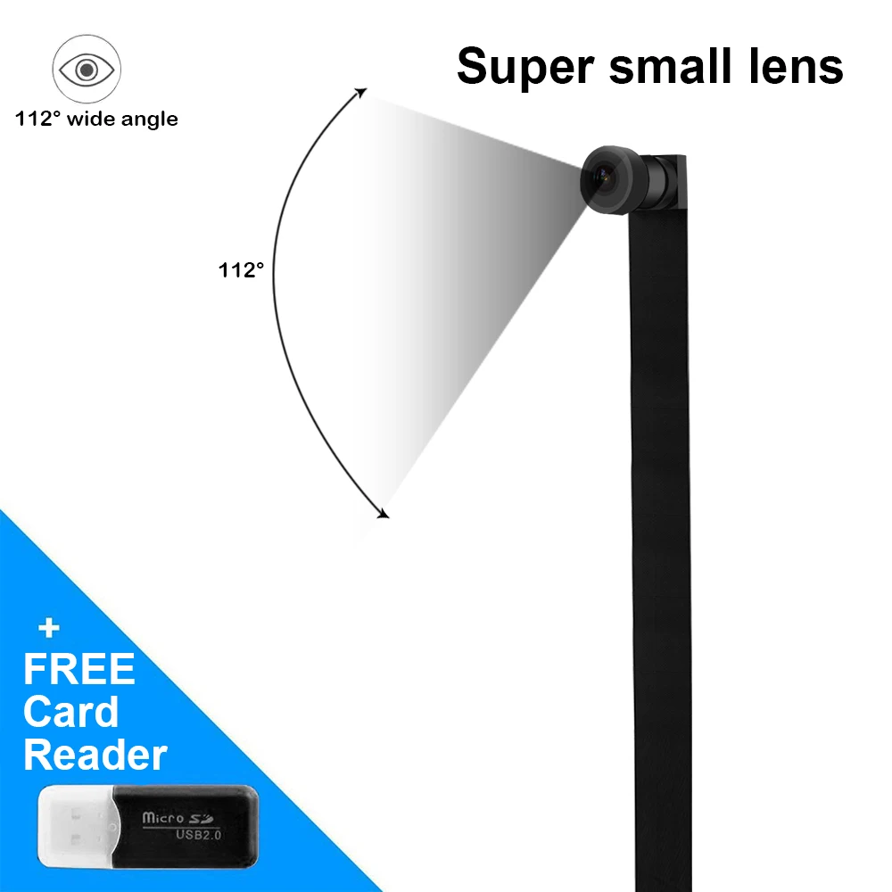New HD 2MP WIFI Wireless Mini Camera, recording Motion Detection Mail push alarm Nanny Cam Wide view angle 112 support TF Card