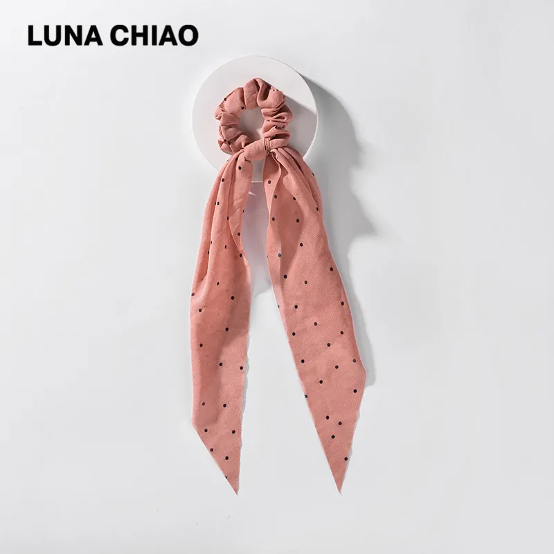 LUNA Чао Для женщин моды волосы одежда для купания в горошек печатных ткань, "конский хвост", шарф для головной убор - Цвет: Water Melon