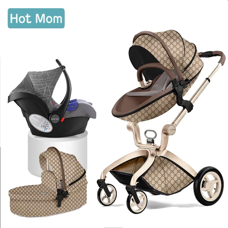 Hotmom детская коляска эко-кожи 3 in 1 складка Бесплатная доставка | Мать и ребенок