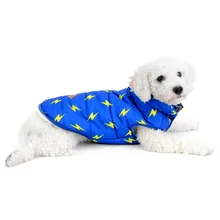 Футболка с принтом «молния» на хлопковой подкладке утепленный жилет для маленькие собаки, питомцы жилет куртка Теплый Собака одежда на холодную погоду, теплое пальто куртка одежда