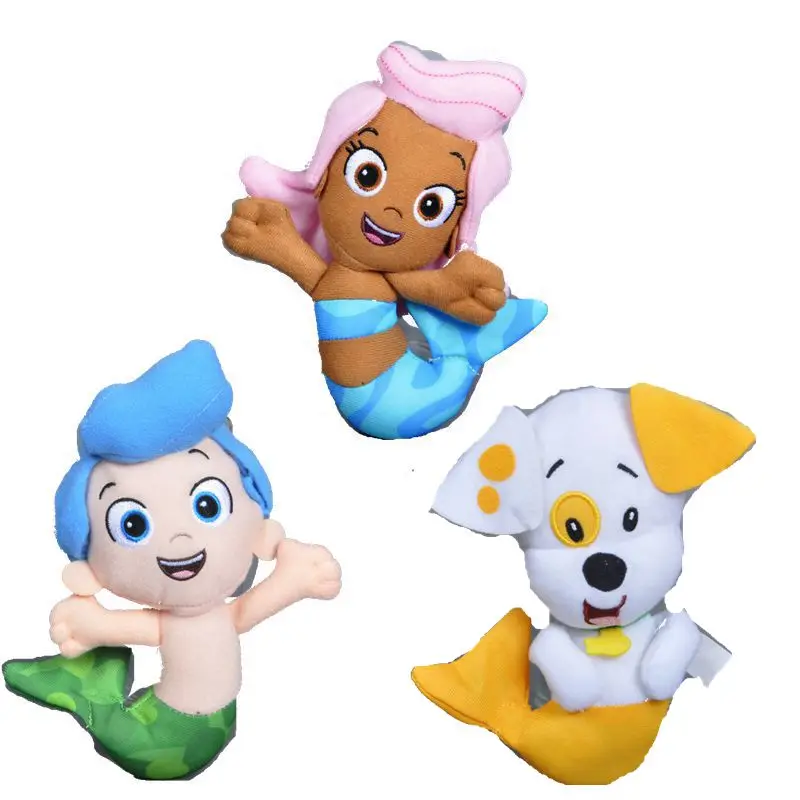 

3pcs Cartoon Bubble Guppies GIL molly puppy Stuffed&Animals Mermaid Plush Toy Kids Christmas Gift