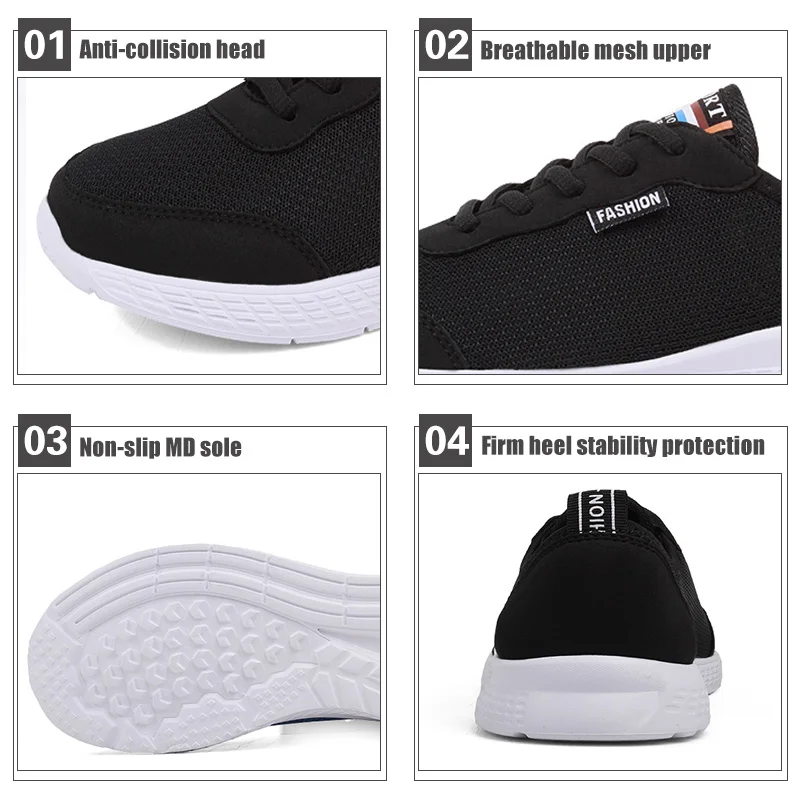 Autumn Winter Fashion Designer Black Sneakers Breathable Casual Shoes Mens Lace-up Man Trainers Brand Luxury Shoes Men US5-12.5