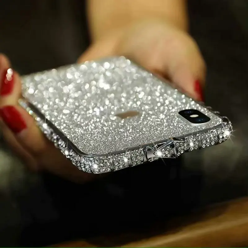 30 шт./лот для iPhone XR Xs Max блестящая оправа со стразами в виде змеи чехол бампер 8 7 6S