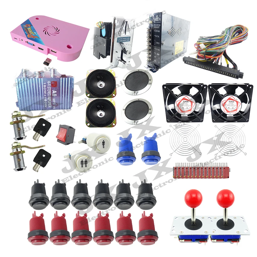 

DIY Arcade parts Bundles Kit with 1300 in 1 Original pandora box 6 Joystick coin Acceptor Buttons To Build Up Arcade Machine