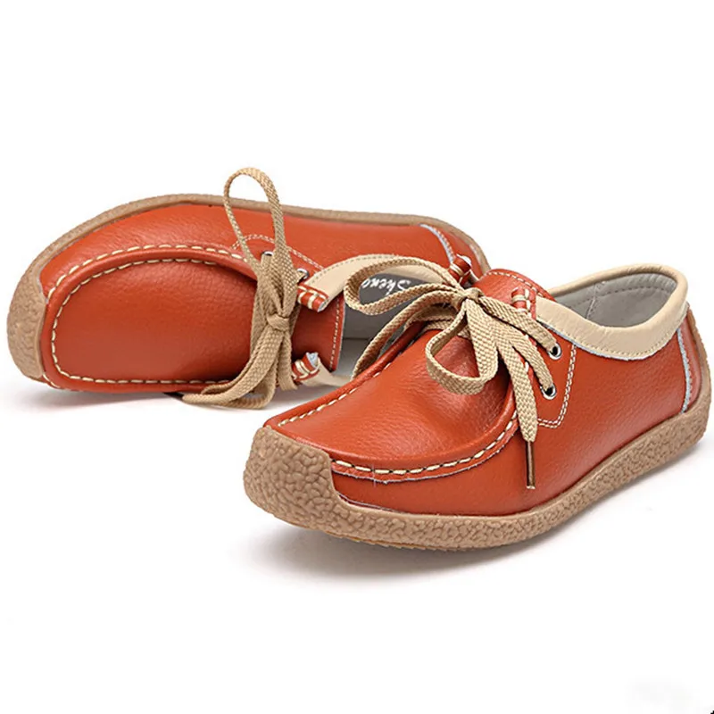 Koovan/Женская обувь из натуральной кожи на плоской подошве; обувь для мам на толстой подошве; Повседневная обувь для молодых девушек с мягкой нескользящей подошвой