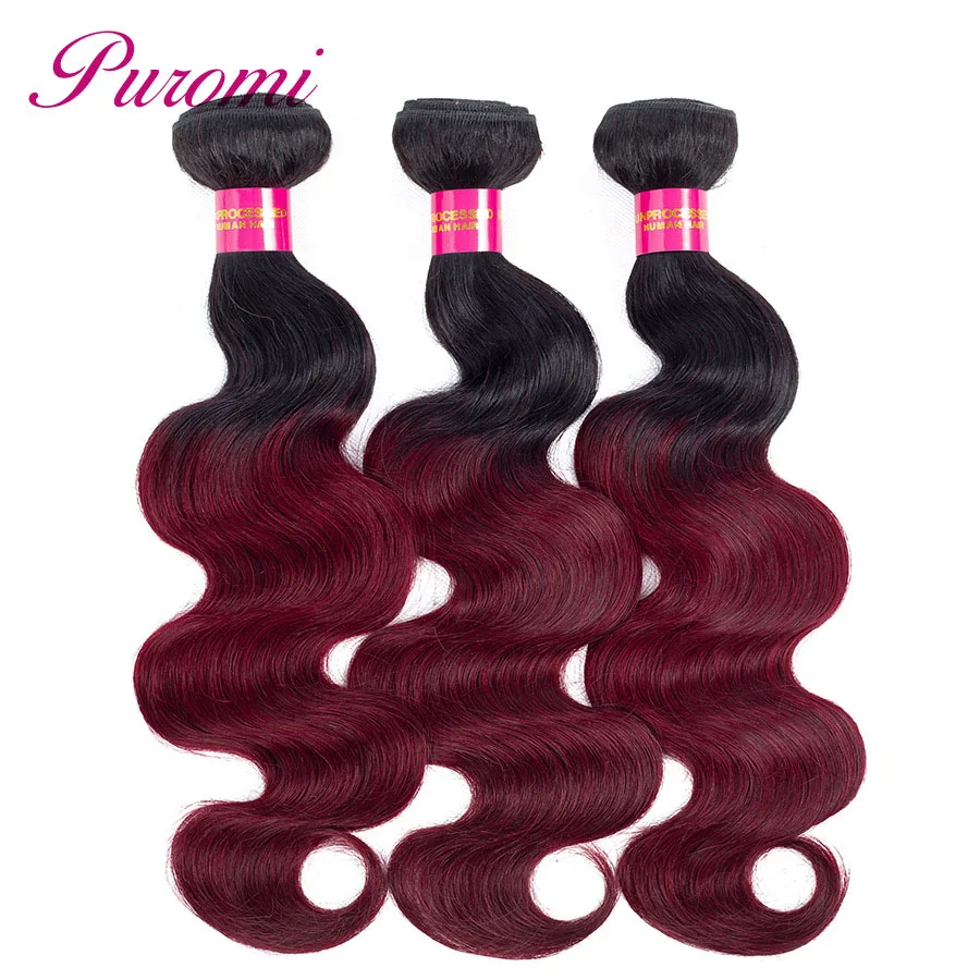 Ombre Indian Human Hair 3 Bundle Deals 1B/27 Body Wave Hair Bundles Puromi 100% Remy Hair Extensions Ombre Indian Human Hair 3 Bundle Deals 1B/27 Body Wave Hair Bundles Puromi 100% Remy Hair Extensions