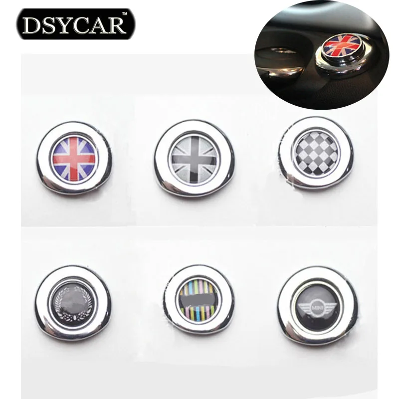 

* DSYCAR 1Set Start Button Decorative Car Sticker Protective Auto Accessories 6 Pattern Decal Car StylingFor BMW Mini Cooper