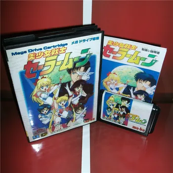 

Bishoujo Senshi Sailor Moon Japan Cover with box and manual For Sega Megadrive Genesis Video Game Console 16 bit MD card