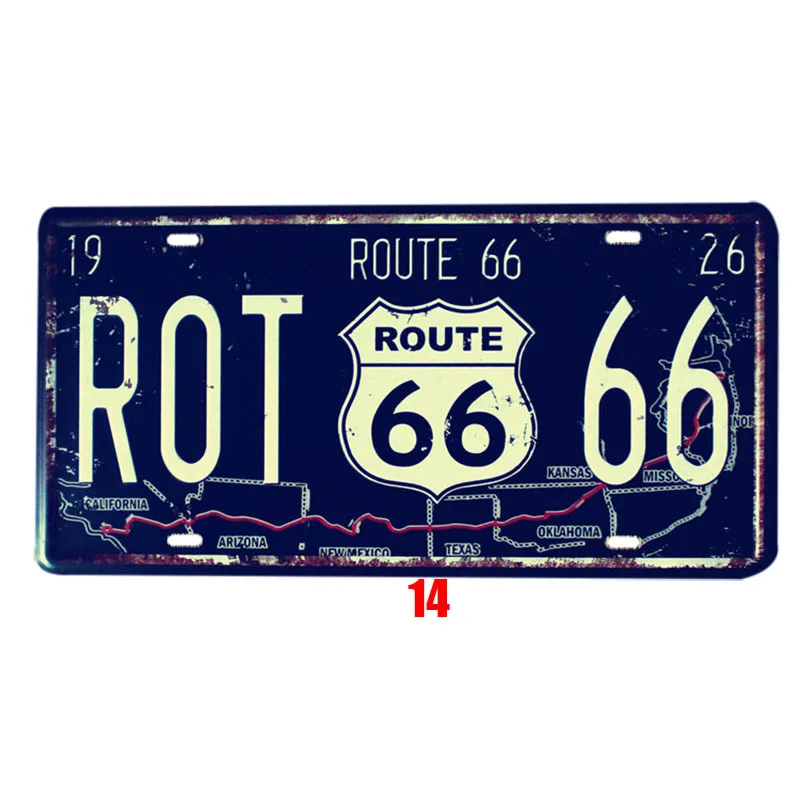 Автомобильная металлическая пластина винтажный Декор США Route 66 жестяная вывеска