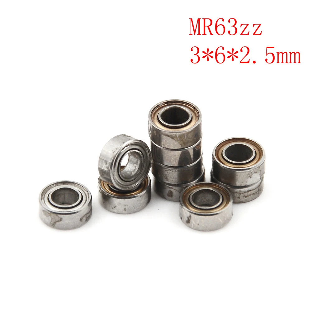 10PCS/lot MR63ZZ Bearing Miniature MR63 ZZ Ball Bearings 3*6*2.5 mm