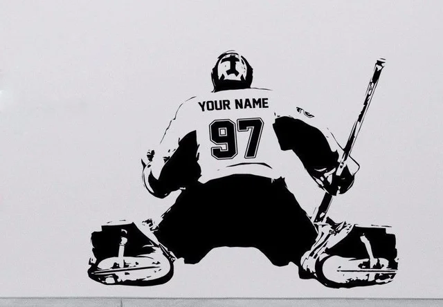 Hockey Goalie Custom Decal Wall Art Sticker Player Jersey Name And Numbers Wallpaper Wall Art Stickers Decal Wallname Wall Art Aliexpress