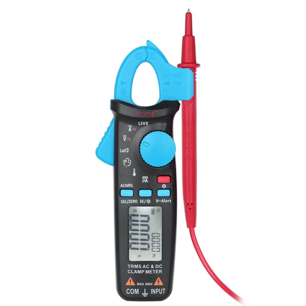 

BEIDE BSIDE ACM91 Digital Clamp Multimeter AC/ DC Voltage Current Resistance Temperature Tester 6000Count Work Height Max 2000m