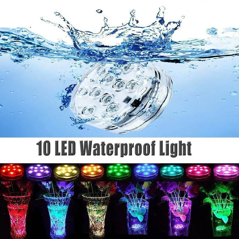 10 W RGB DEL Underwater Light Outdoor Waterproof IP68 piscine étang Fontaine