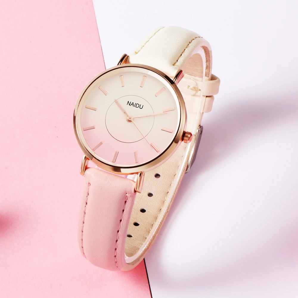 

2019 Fashion Casual Women Watches Ladies Pointer Gradient Leather Wrist Watch Simple Style Luxury Quartz Watch Senhoras Assistir