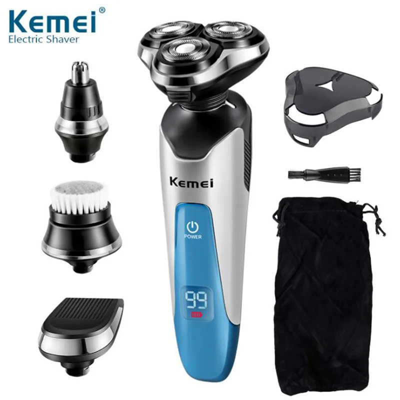 

Kemei KM-5390 4 in 1 Electric Razors For Men Rechargeable Triple Blades Men's Electric Shaver Hair Clipper Nose Hair Trimmer