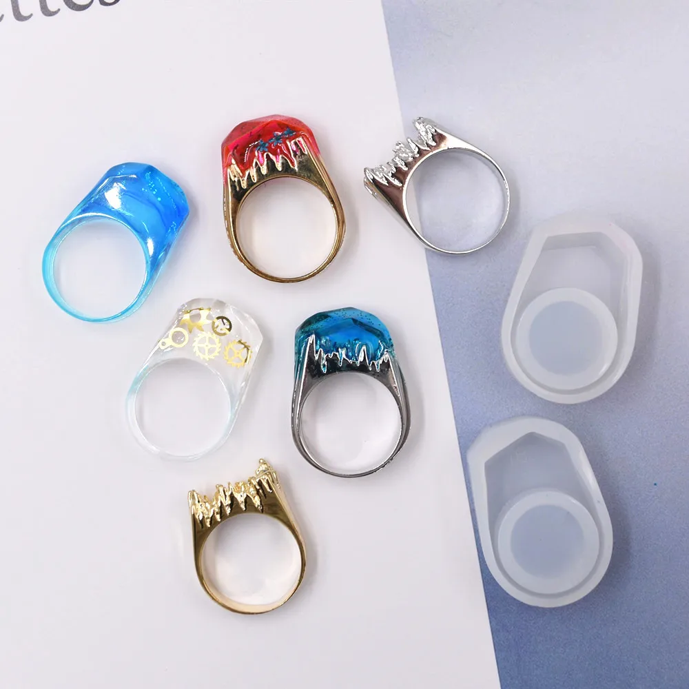 3D Ossuary Skull Clay Making Jewelry Punk Rings Size 8 Mens Ring Silicone Mold for Resin